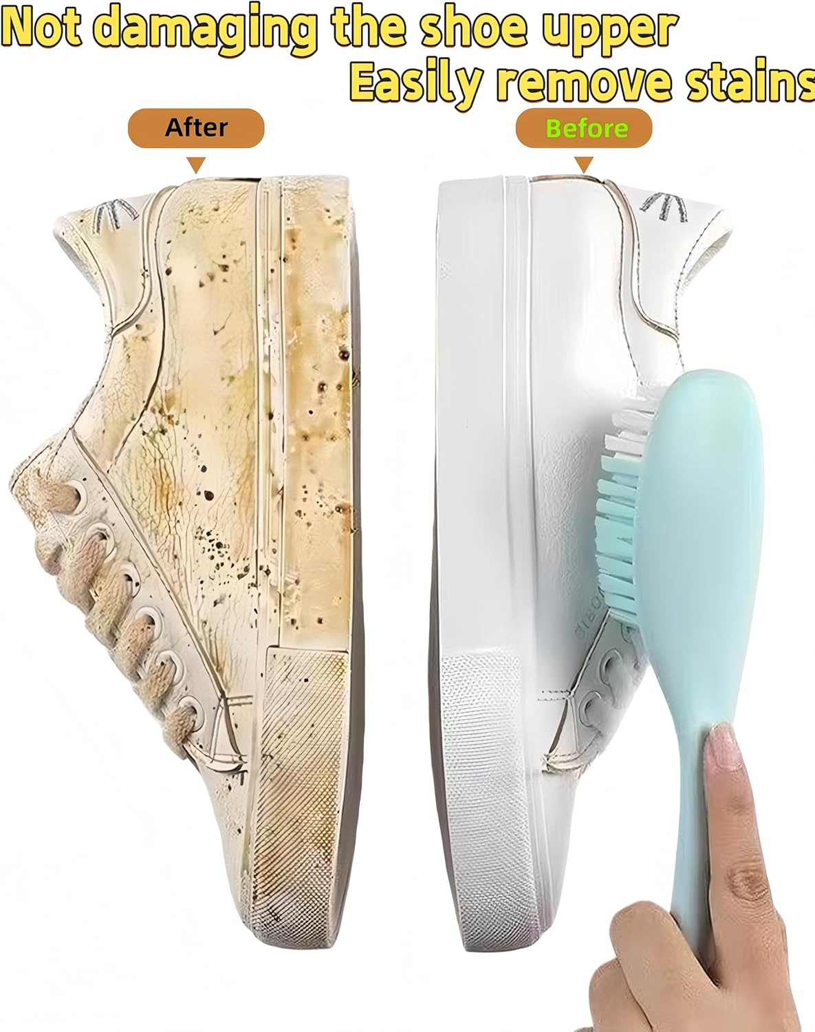 2 Pack Soft Bristle Cleaning Brush & 2 Pack Stain Remover Brush Laundry Brush Scrub Brush Household Cleaning Brushes for Fabric,Carpet, Clothes, Shoes