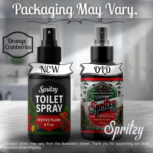 Toilet Spray (4 fl oz) | 600+ Sprays | Poo Spray w/Many Scents – Restroom & Bathroom Odor Eliminator – Essentials for a Fresh, Confident Bathroom (Festive Flush)