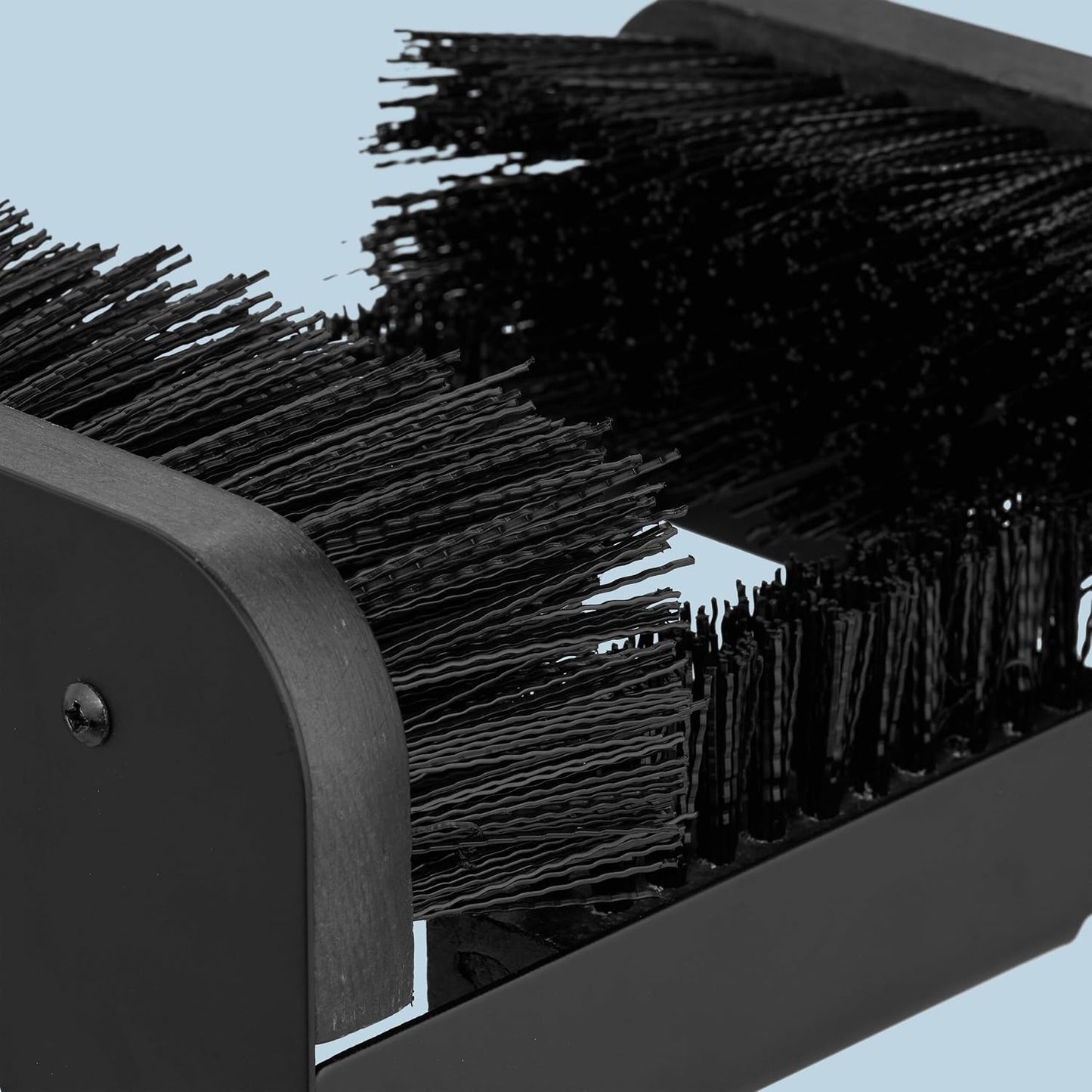 Relaxdays Shoe Scraper with All-Round Brushes, Outdoor Doormat, Heavy Duty Bristles, Floor Mounting, Black