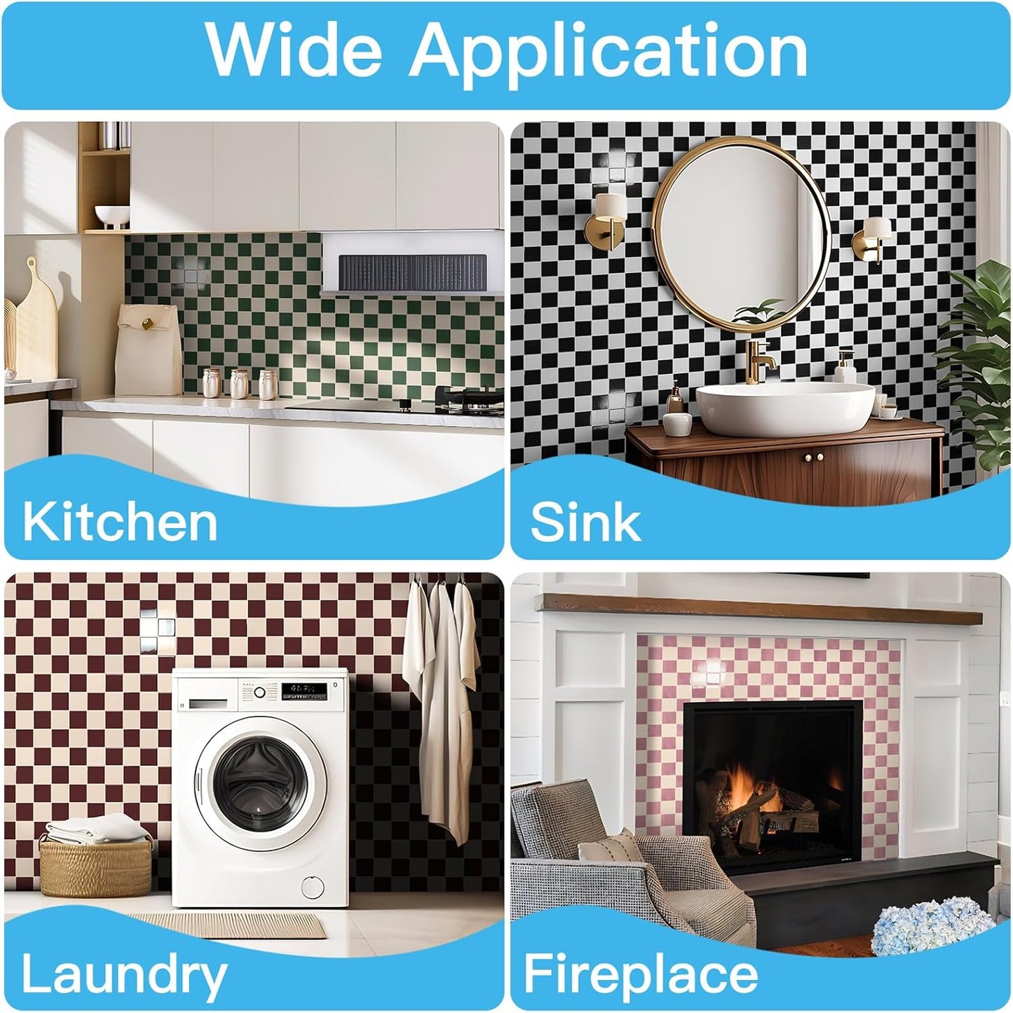 Art3d 10-Pack Heavy-Duty Peel and Stick Backsplash, 12x12 Inch Self-Adhesive Wall Tile Stick on Kitchen Countertop, Beige and White