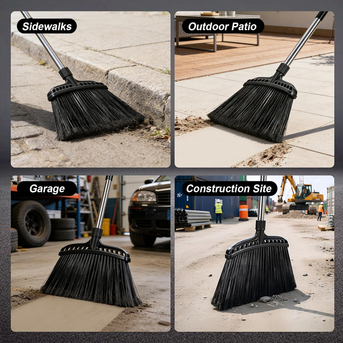 Outdoor Broom,Masthome Heavy Duty Broom,56" Brooms for Sweeping Outdoor,Angle Commercial Brooms with Hard Bristles, for Kitchen Home Office Garage Courtyard Lobby Lawn Concrete