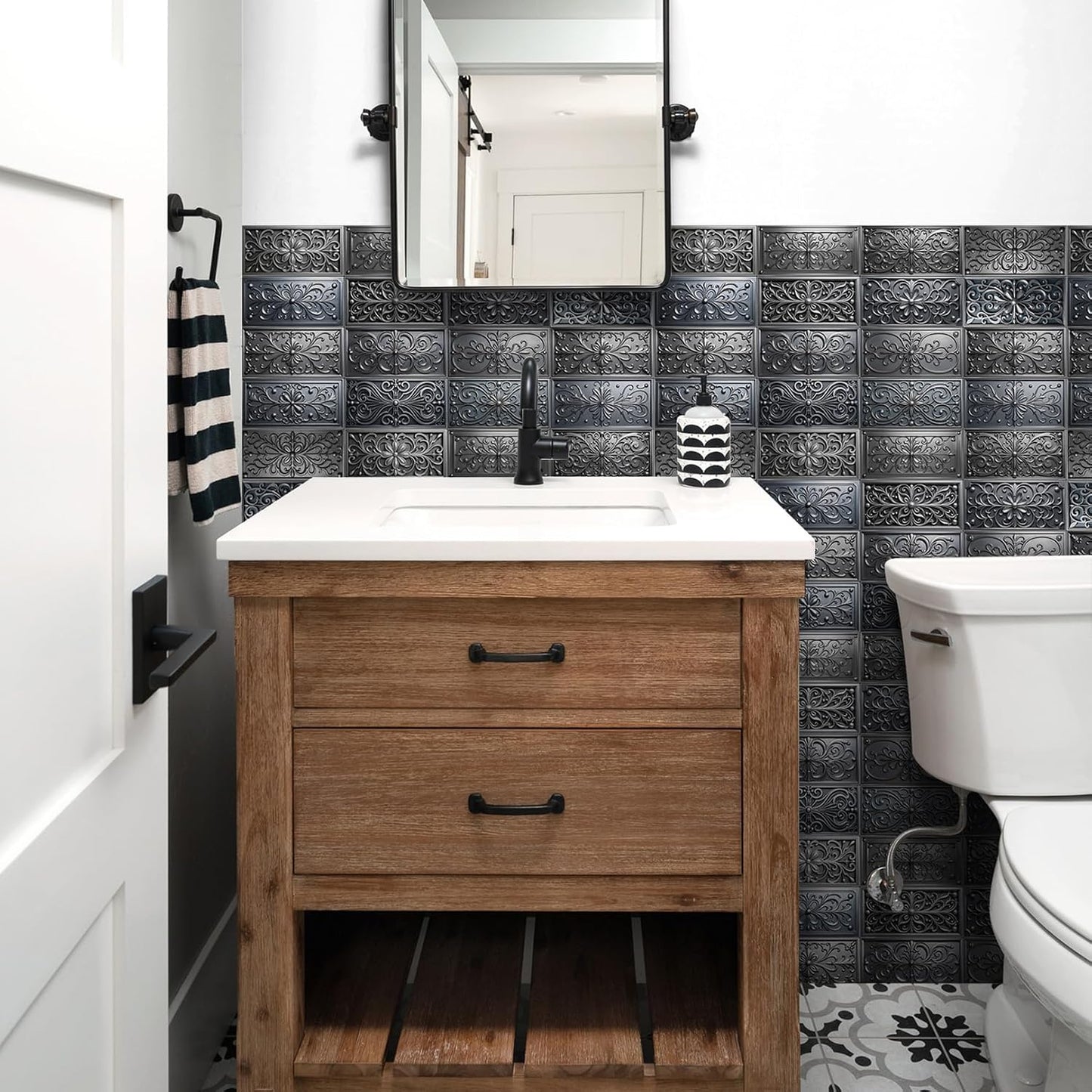 VICCI 32Pcs Tile Decals - Peel and Stick Kitchen Backsplash - Decorative Wall Tiles Stickers 8" x 4" Self-Adhesive Waterproof Removable for Bathroom Cabinets Home DIY Projects Decor