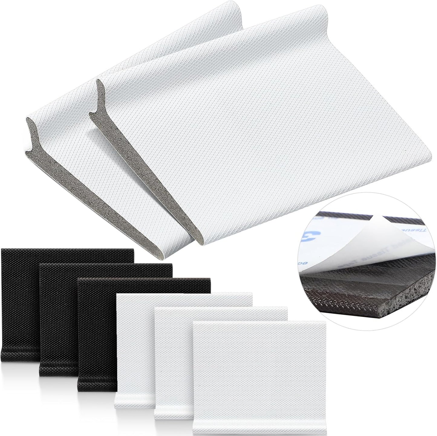 Jetec 6 Peices Self-Adhesive Door Corner Seals, Gap Filler Seal Strip Weather Stripping Draft Stopper Door Frame Seal Corner Foam for Weather Protection Isolation of Noise(Black)