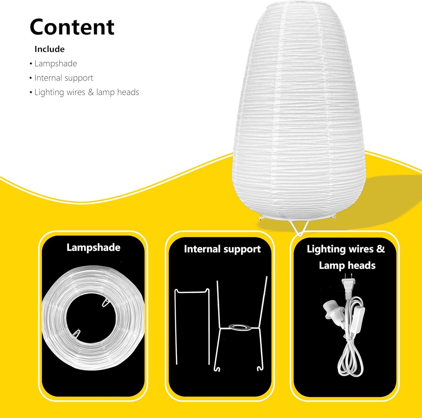 Rice Paper Table lamp, Bedside Paper Lantern Desk lamp for Bed Room/Study, Standing lamp Room Decoration,Ambient Lighting Night Stand