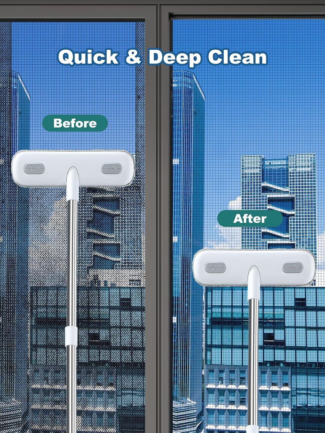 IMHO Cleaning Brush for Window Screen, Screen Cleaner Tool, 2 in 1 Mesh Screen Cleaning Brush, Small Brush for Patio, Door, Porch Screens, White &Grey Brush Cleaners for Screen