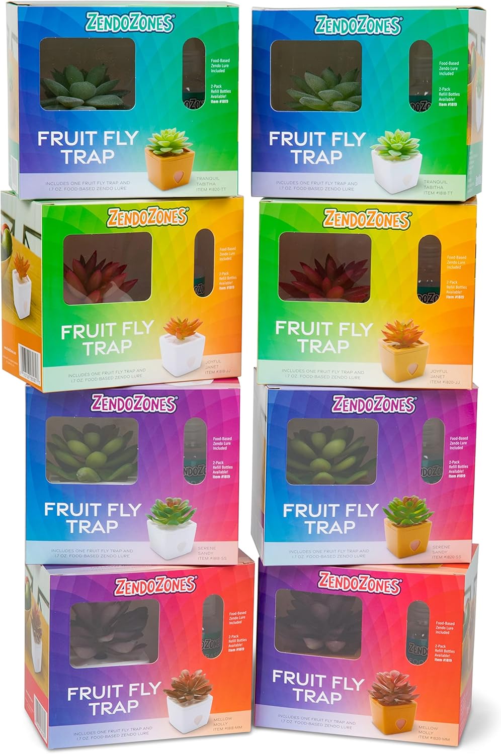 ZendoZones Succulent Fruit Fly Trap – Dark Green Design with White Base – Eco-Friendly Indoor Fruit Fly Control – Easy-to-Use Decorative Trap