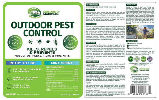 Mosquito Magician Ready-to-Use Mosquito Yard Spray 2 Gal (original scent) – Kills Mosquitoes, Fleas & Fire Ants, Repels & Prevents Ticks – Essential Oil Formula for Sprayers, Foggers & Misting Systems