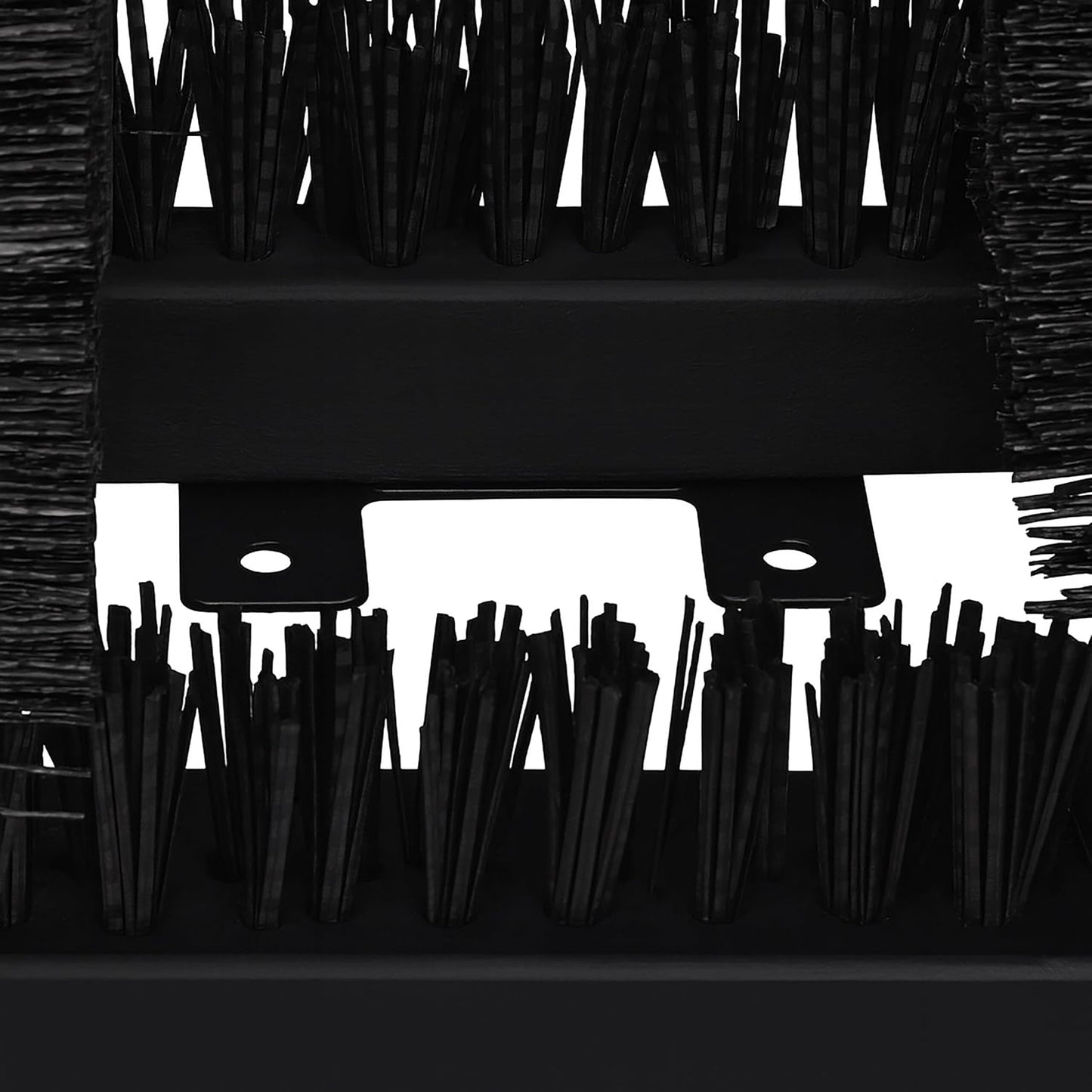 Relaxdays Shoe Scraper with All-Round Brushes, Outdoor Doormat, Heavy Duty Bristles, Floor Mounting, Black