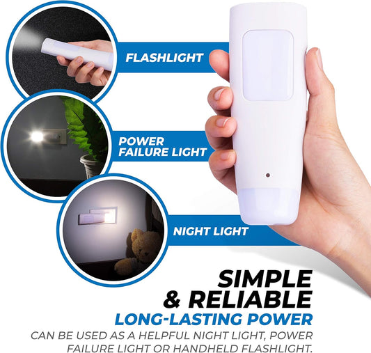 Westek LED Emergency Lights for Home Power Failure, 6 Pack - 3 Function Power Failure Light, Rechargeable Flashlight and Night Light - Must-Have for Snow Storms and Blackouts - NL-PWFL