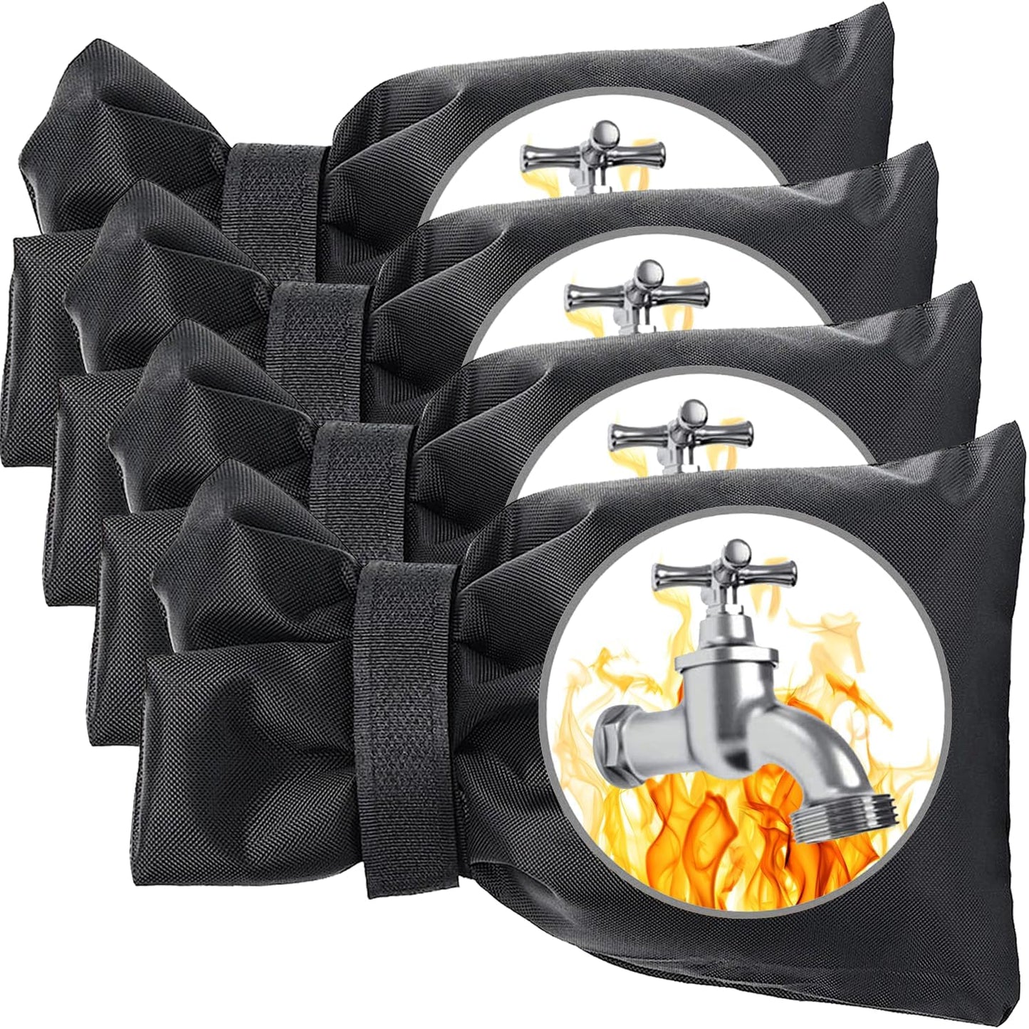Outdoor Faucet Covers for Winter, Actgan 8.3"H x 6"W Thickened Outside Garden Faucet Socks for Freeze Protection, Reusable Insulated Faucet Covers, 2 Pack, Black