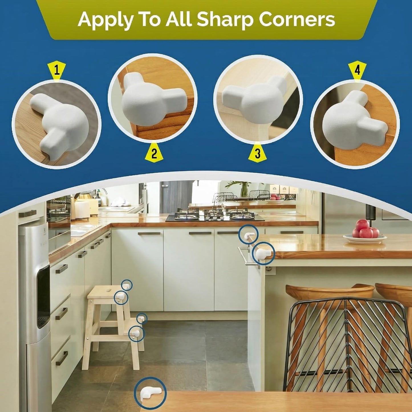 Silicone Corner Protectors for Baby Proofing – Soft Adhesive Corner Guards for Tables & Furniture, Child Safety Edge & Corner Bumpers. Protects Toddlers from Sharp Edges (12 Pack/Brown)