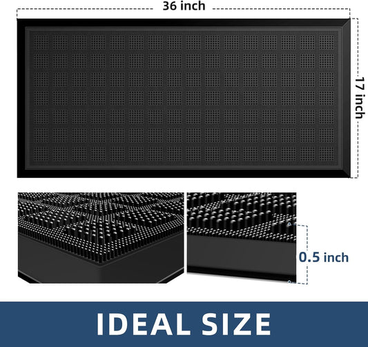 MATALL All-Weather TPE 36x17 Inch Versatile Mat -Indoor and Outdoor Non-Slip Boot Tray Floor Door Mat with Drainage Option for Home, Kitchen and Bath