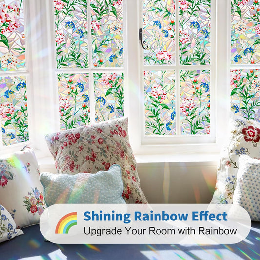 Niviy Window Privacy Film Static Cling Non-Adhesive Window Film Frosted Glass Bathroom Door Decoration Privacy Covering (17.7"x 78.7")