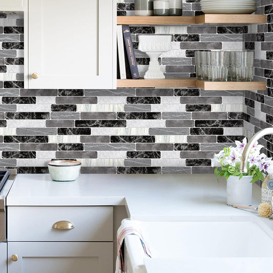WENMER Kitchen Peel and Stick Backsplash Wallpaper, Waterproof Bathroom Wall Paper, Self Adhesive Removable Wallpaper for Kitchen Backsplash, Tile Contact Paper for Countertop, 17.7"x 118"