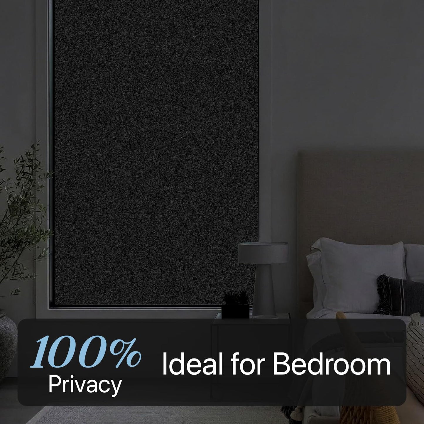 Niviy Frosted Glass Window Privacy Film Decorative, Static Cling Bathroom Window Frosting Film Day and Night Windows Cling Home Glass Door Cover, 17.5 inch x 78.7 inch