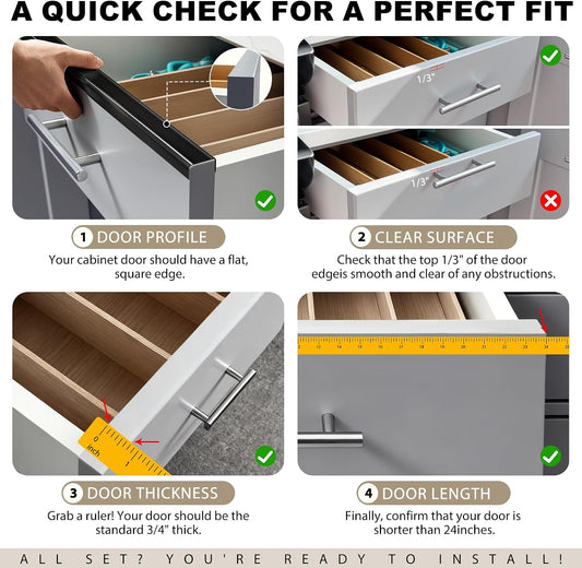 Cabinet Protectors for Kitchen Cabinets, Cabinet Door Protector Trash Drawer Protector Edge Guard, Plastic Slip on Protectors for Cabinets– 3/4" Thick, 18" Length
