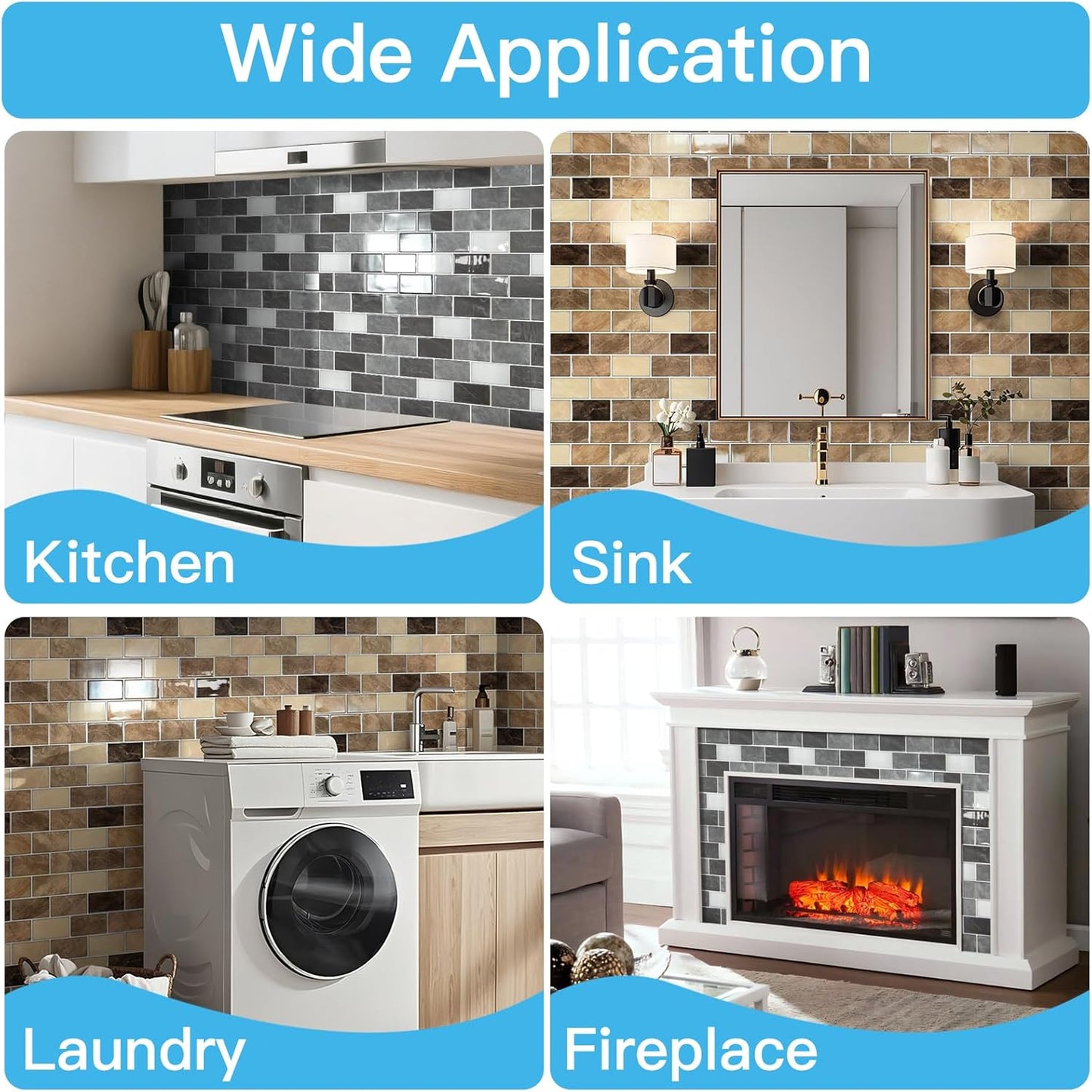 Art3d Peel and Stick Backsplash for Kitchen White Subway (10 Tiles, Thicker Design)