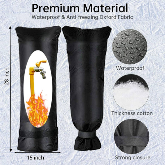 Outdoor Faucet Covers for Winter, 28"x15" Outdoor Faucet Vovers for Winter Freeze Protection, Outdoor Tap Cover, Long Reusable Spigot Cover, Waterproof for Protection Anti-Rust
