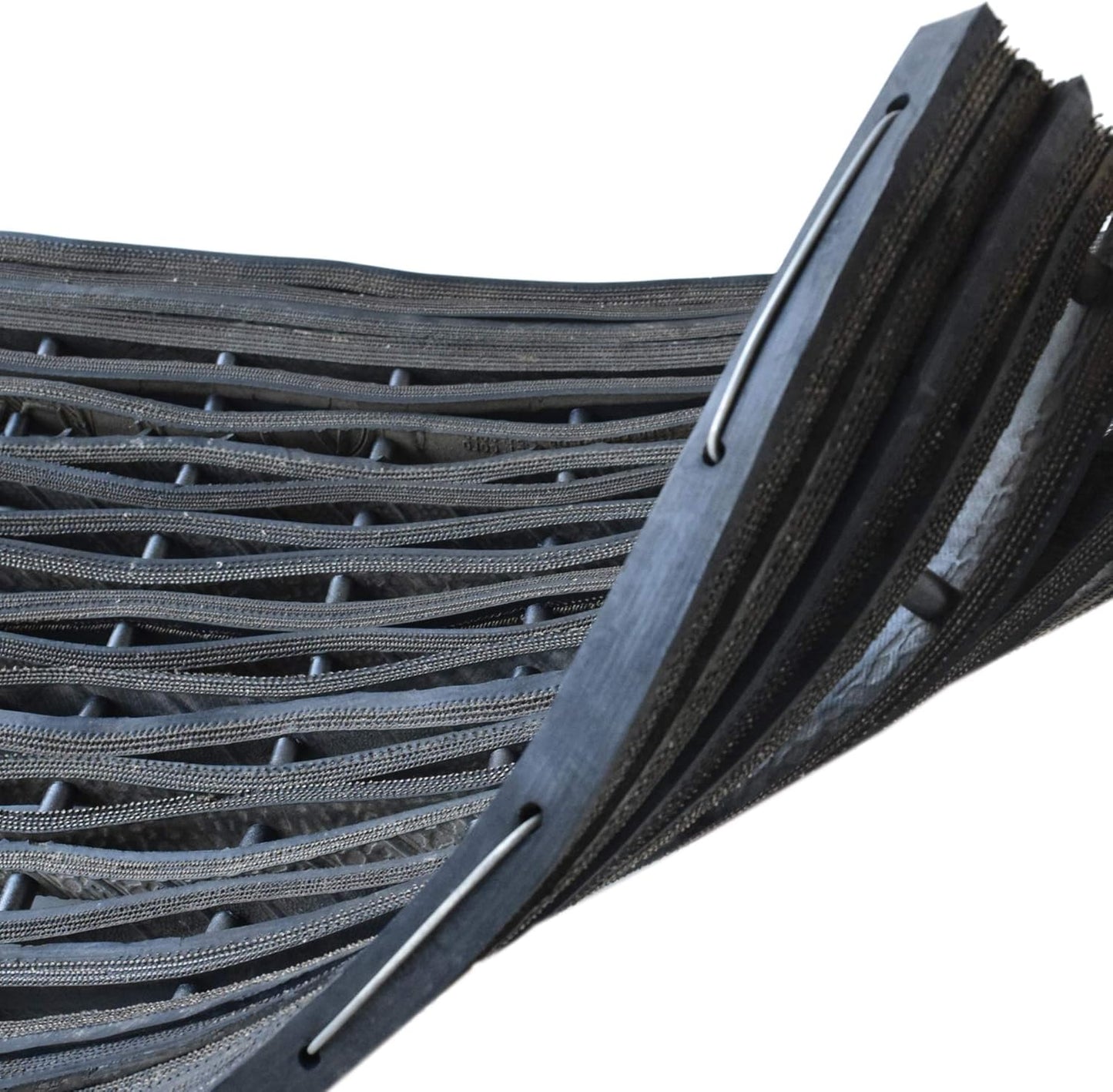 iCustomRug Multi-Purpose Heavy-Duty Open Weave 100% Recycled Tire Non-Slip Mat Shoe Scraper Dirt Debris Mud Trapper Outdoor Weatherproof 18" X 30" Black Weave