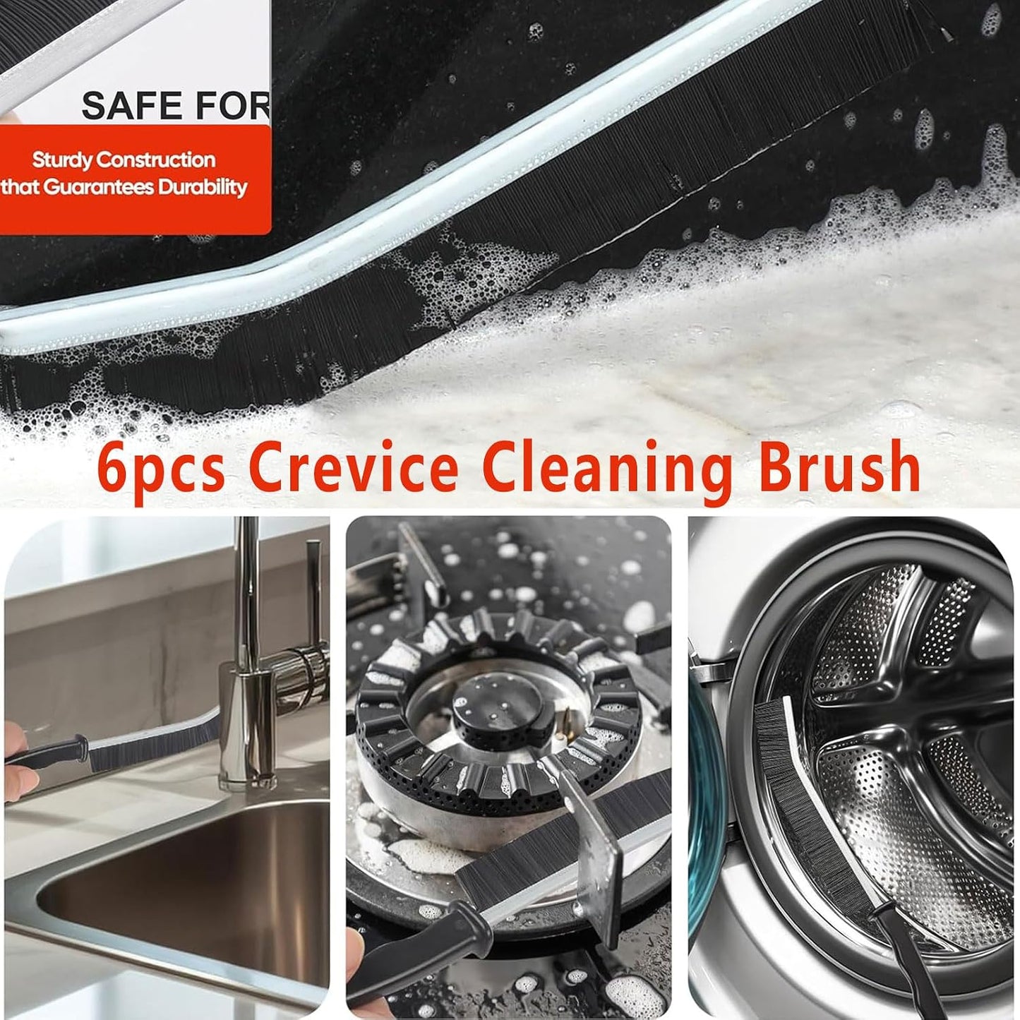 12Pcs Crevice Cleaning Brush Set,Hard Bristle Cleaning Supplies for Kitchen, Bathroom, Corner, Grout, Sink, Cup, Teapot, Bottle, Blender