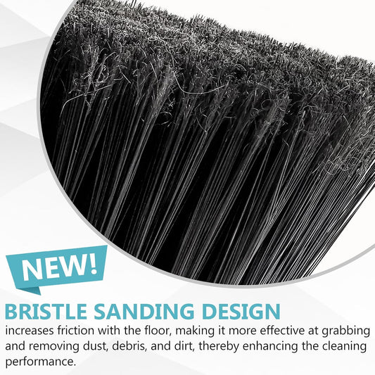 Indoor Broom,Soft Bristle Heavy-Duty Broom for Sweeping Concrete Courtyard Garage Patio Indoor Home Kitchen Office