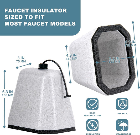 Outdoor Faucet Covers for Winter Freeze Protection, Foam Spigot Covers Winter Insulated for Outside,Hose Bib Cover for Winter (2 Pack)