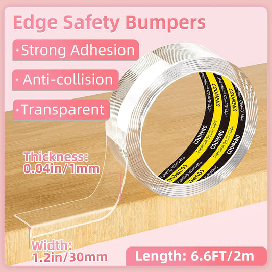 Clear Edge Protector & Corner Guards,2Pack 2in(W x 3.3FT(L), Baby Proof Corner Protectors for Furniture Table Bumper for Baby Safety, Sharp Edge Protector for Drawers, Tables, Cabinets