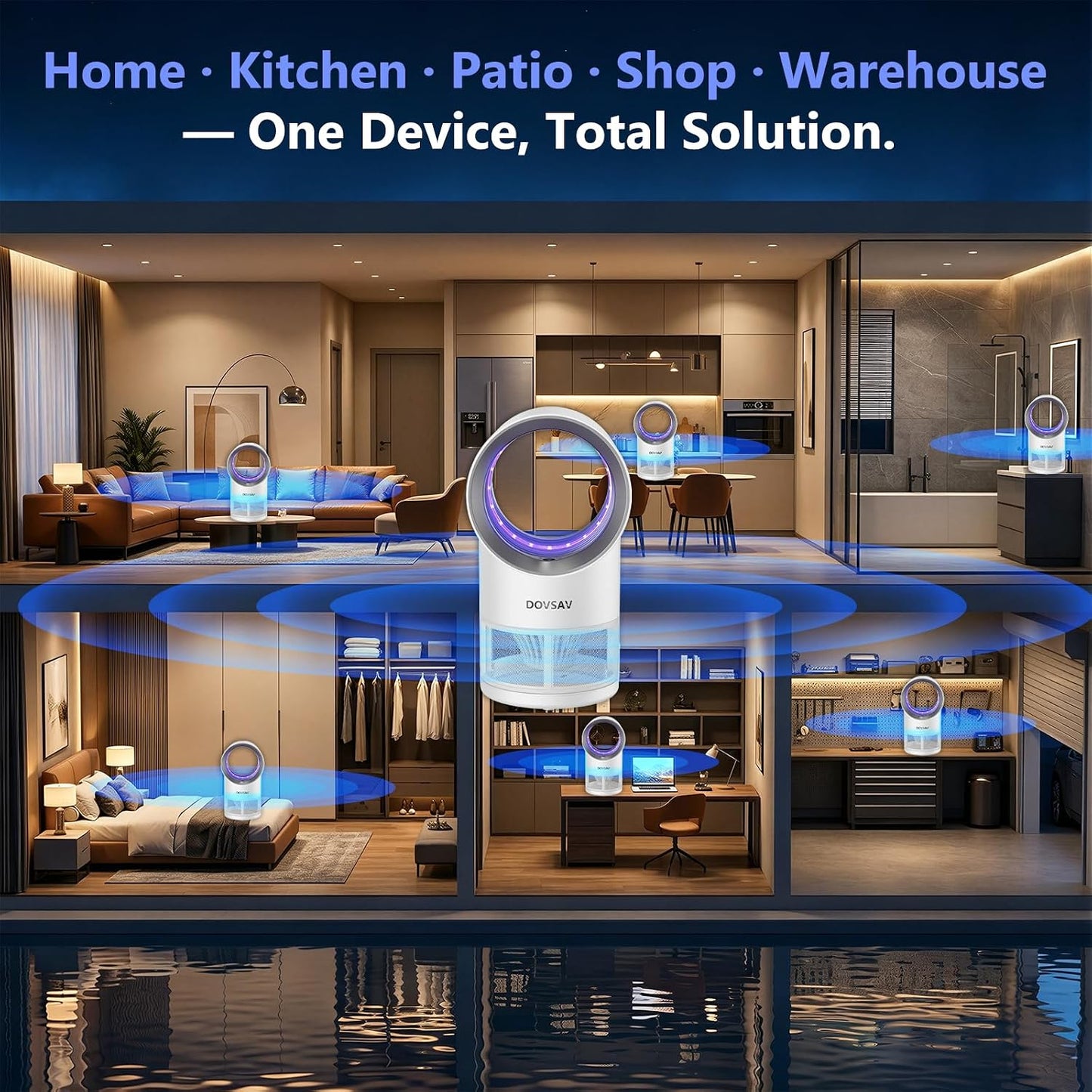 Fruit Fly Trap for Indoors, Blue Bug Zapper Indoor with Suction & Timer | Uv Light Lures Fruit Flies/Gnats, Timer 6/12hrs, Plug in Fly Trap with Suction, Kid & Pet Applicable, Low Noise, 10 refills