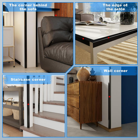 Wall Corner Protector - 4PCS, 16"x1.18" - Self Adhesive Clear Corner Protectors for Walls, Cabinet Doors, Edge Protector Trim; Easy to Install Corner Guards for Walls (40.6cm x 3cm)