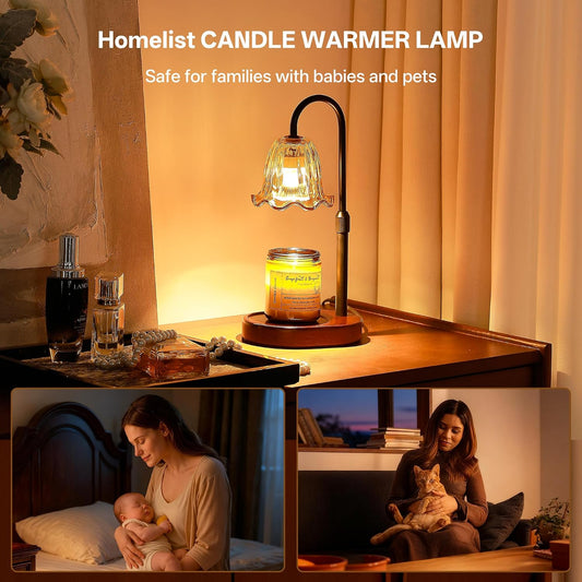Homelist Candle Warmer Lamp with Timer, Height Adjustable Candle Lamp, Home Decor, Wax Melt Warmer for Birthday Chrismas Holiday Gifts for Mom, Women, Sister