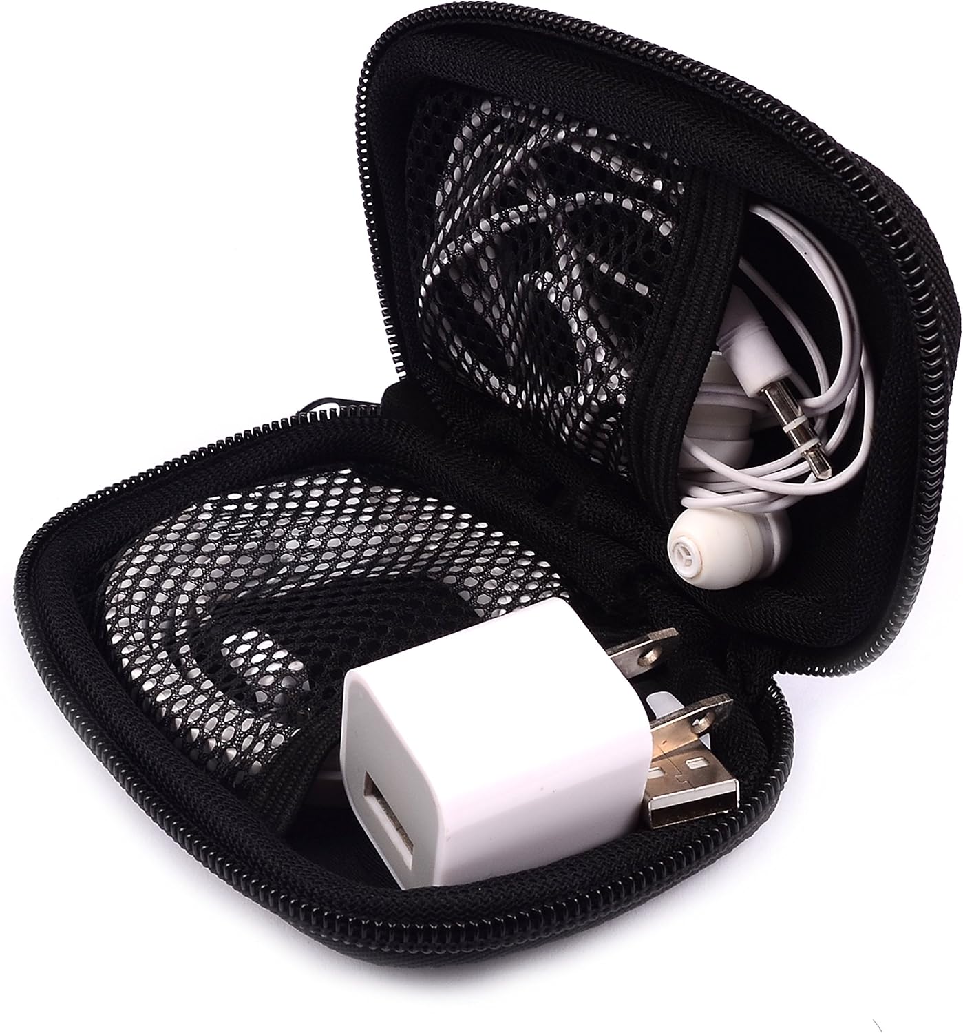 Black Universal Neoprene Zipper Headphone Headset Dock Charger Cable Organizer Electronics Accessories Case Various USB, Mp3, Charge, Cable organizer Pouch