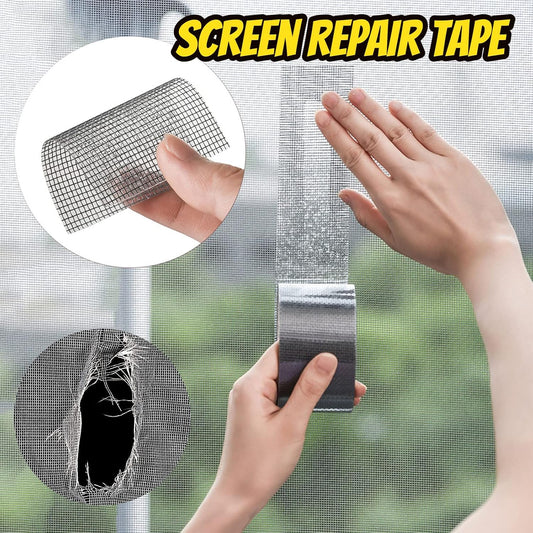 2PCS Window Screen Repair Kit Sticky Fine Screen Mesh Patch Repair Kit, Screen Repair Kit, Screen Tape Mesh Repair - for Windows or Doors (C-White)