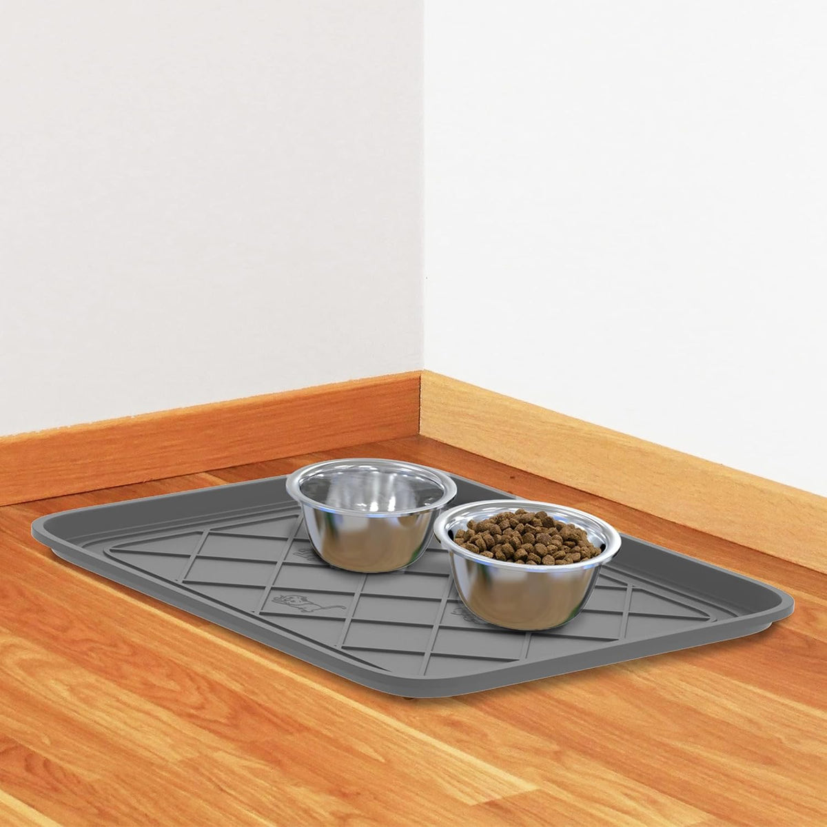 All Weather Boot Tray - Small Water Resistant Plastic Utility Shoe Mat for Indoor and Outdoor Use in All Seasons by Stalwart (Grey)