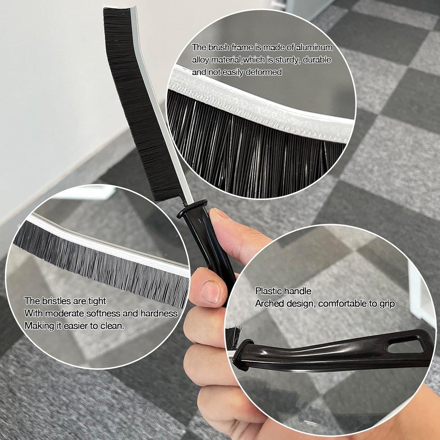 AcceLeah 20Pcs Crevice Cleaning Brushes, Hard Bristle for Dead Corners | Hard bristle crevice brushes with alloy handle, great for cleaning stubborn dead corners in bathrooms and kitchens.