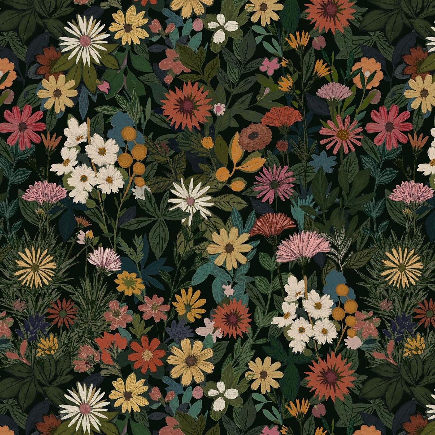 Wallpaper Peel and Stick Boho Wall Paper Removable Waterproof Green Floral Contact Paper for Bedroom, Bathroom,Bathroom, Home Wall 17.3" x 118"