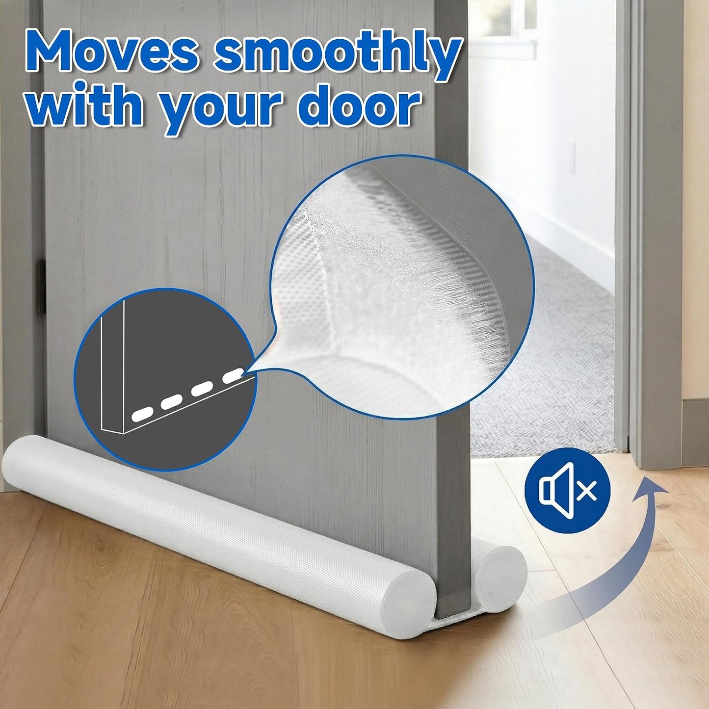 MAXTID Under Door Draft Stopper for Bottom of Doors 38" Black Door Blocker Noise ReducerLight Cold Air Guard Breeze Sound Proof Door Sweep Weather Stripping Door Seal Insulation Strip Gap Filler