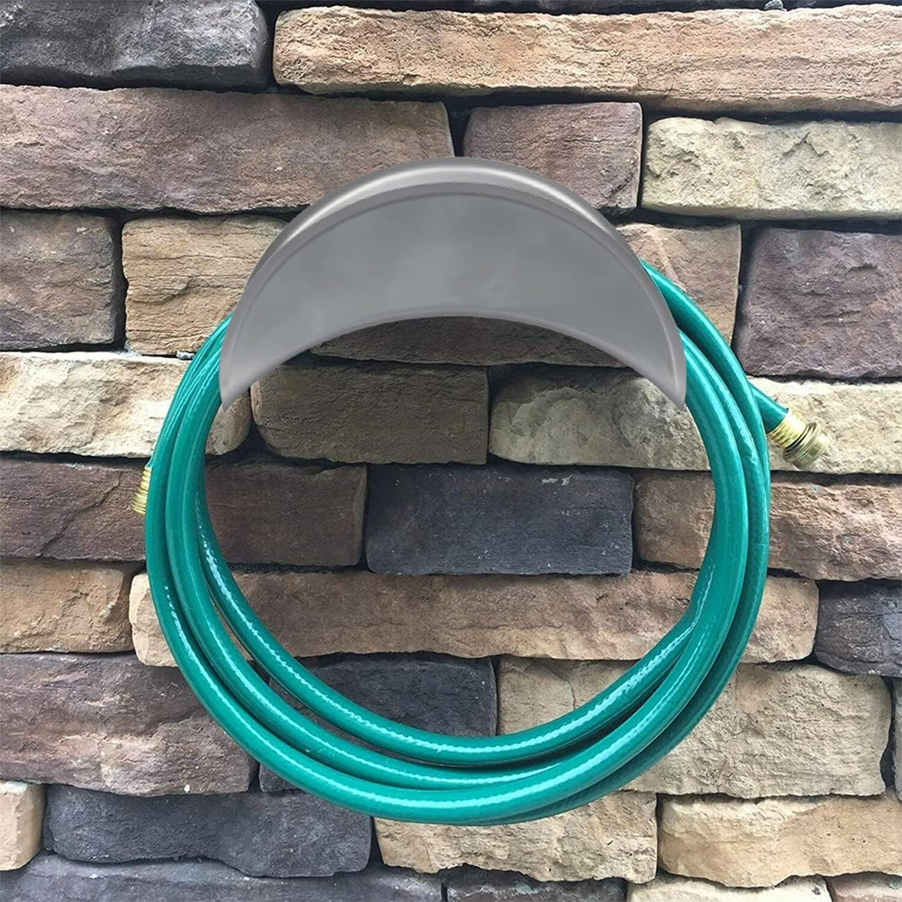 Tinsow Steel Wall Mount Garden Hose Hangers, Water Hose Hooks for Hose Organizing, Hose Holder Storage for Outside Hose Bracket, Car Hose Holder, Carrier, Support for Garden Hose (1, Grey)