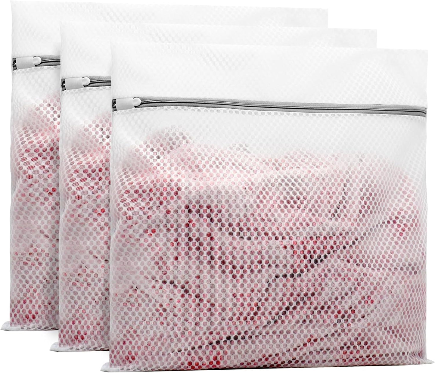 Muchfun 2Pcs Durable Honeycomb Mesh Laundry Bags for Delicates 24x24 Inches | (2 XX-Large)