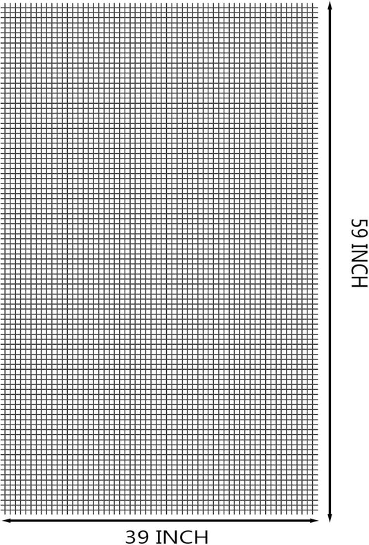 39"×59" Grey Fiberglass Window Screens Repair kit - DIY Adjustable Window Screens mesh Replacement kit for WindowsDoorPorchPatioSliding Screen Door