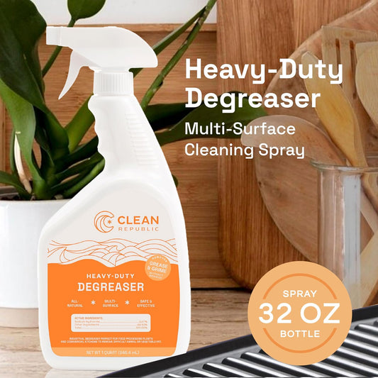 Heavy-Duty Degreaser for Kitchen & Grills, Non-Toxic, 32oz Bottle, 2-Pack | Removes Grease & Oils, Nature-Derived, Non-Toxic, Kitchen Cleaner, No Harsh Fumes or Residue, Family & Pet Safe, USA-Made