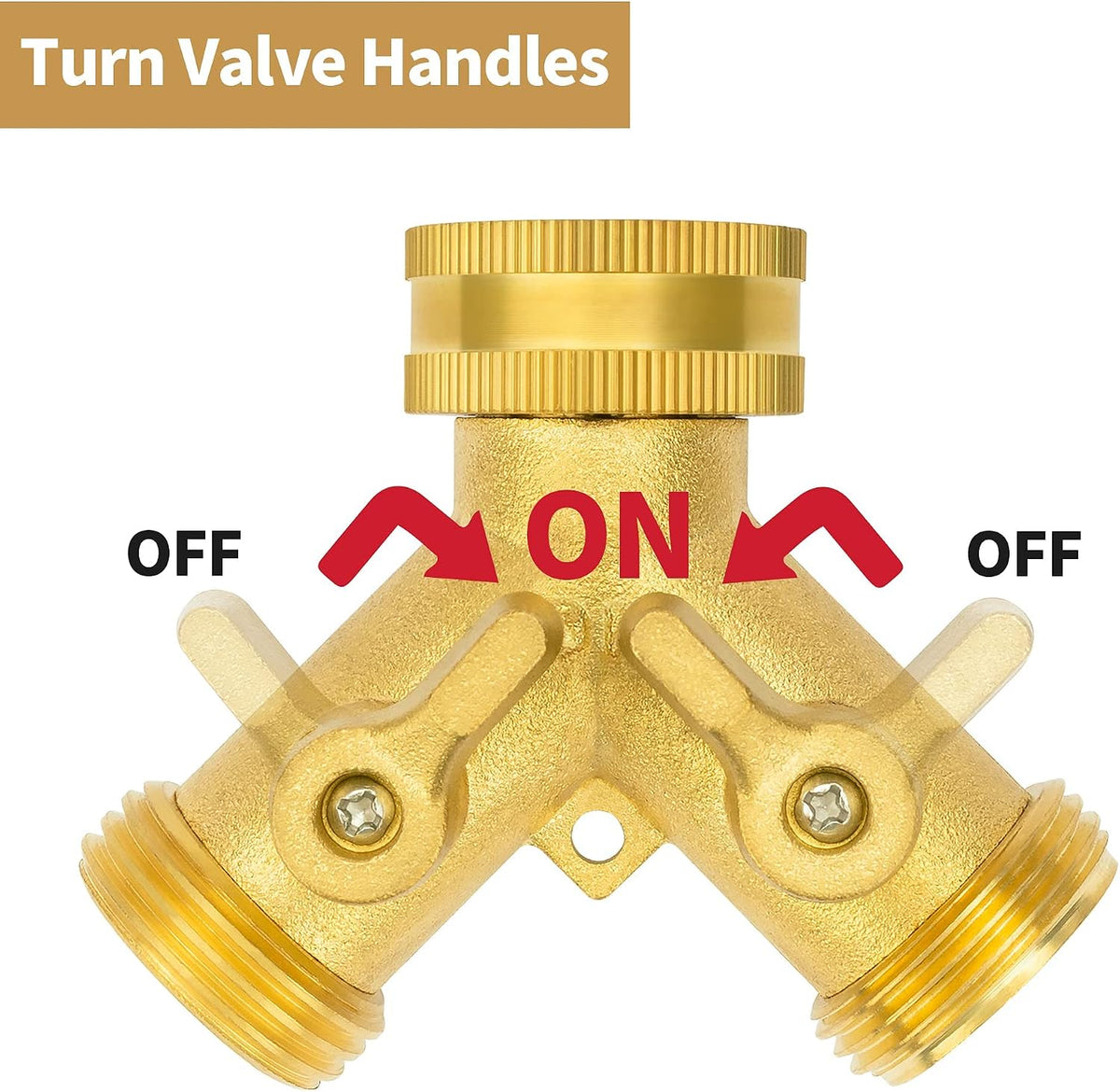 AUTOMAN Hose Splitter 2 Way, Garden Hose Splitter, 100% Rustproof Brass Water Hose Splitter with Adjustable Flow Valves, Seamless Design & 2 Extra Rubber Washers - 3/4" Y Connector Hose Adapter.