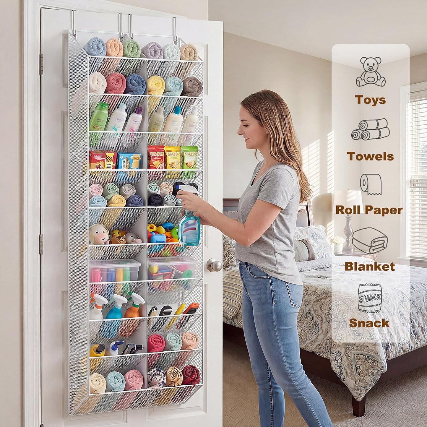 UVIAHOMI Over the Door Shoe Organizer for 20-30 Pairs, 10-Tier, Black