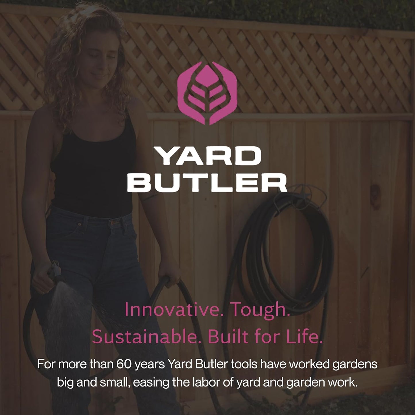Yard Butler Heavy Duty Wall-Mounted Hose Hanger - Garden Hose Holder for Convenient Organization - Holds up to 125 Feet - Powder Coated Steel - Heavy Duty Bracing - Classic Design, Green