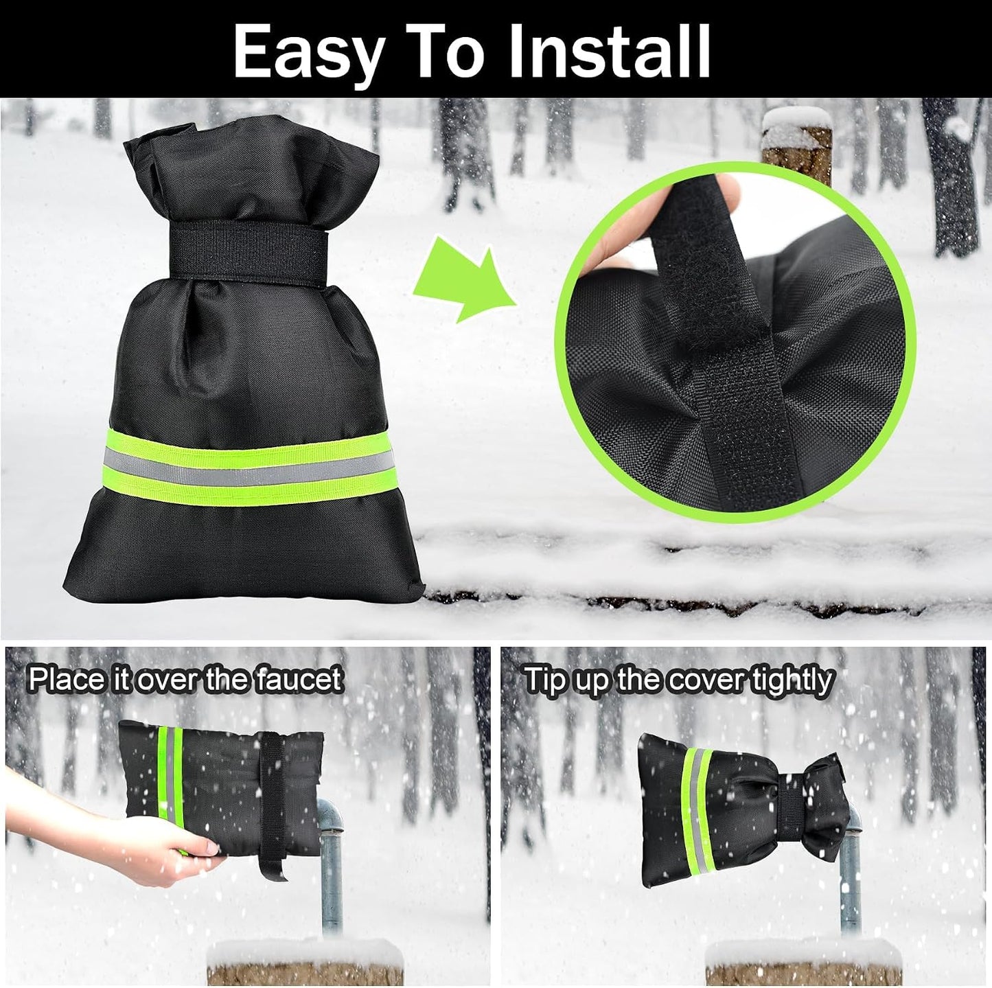 MENOLY 12 Pack Outdoor Faucet Covers for Winter, Upgraded Thicken 8.7"X5.5", Outside Thicker Insulated Faucet Cover Socks for Winter Freeze Protection, Reusable Waterproof Insulated Spigot Cover