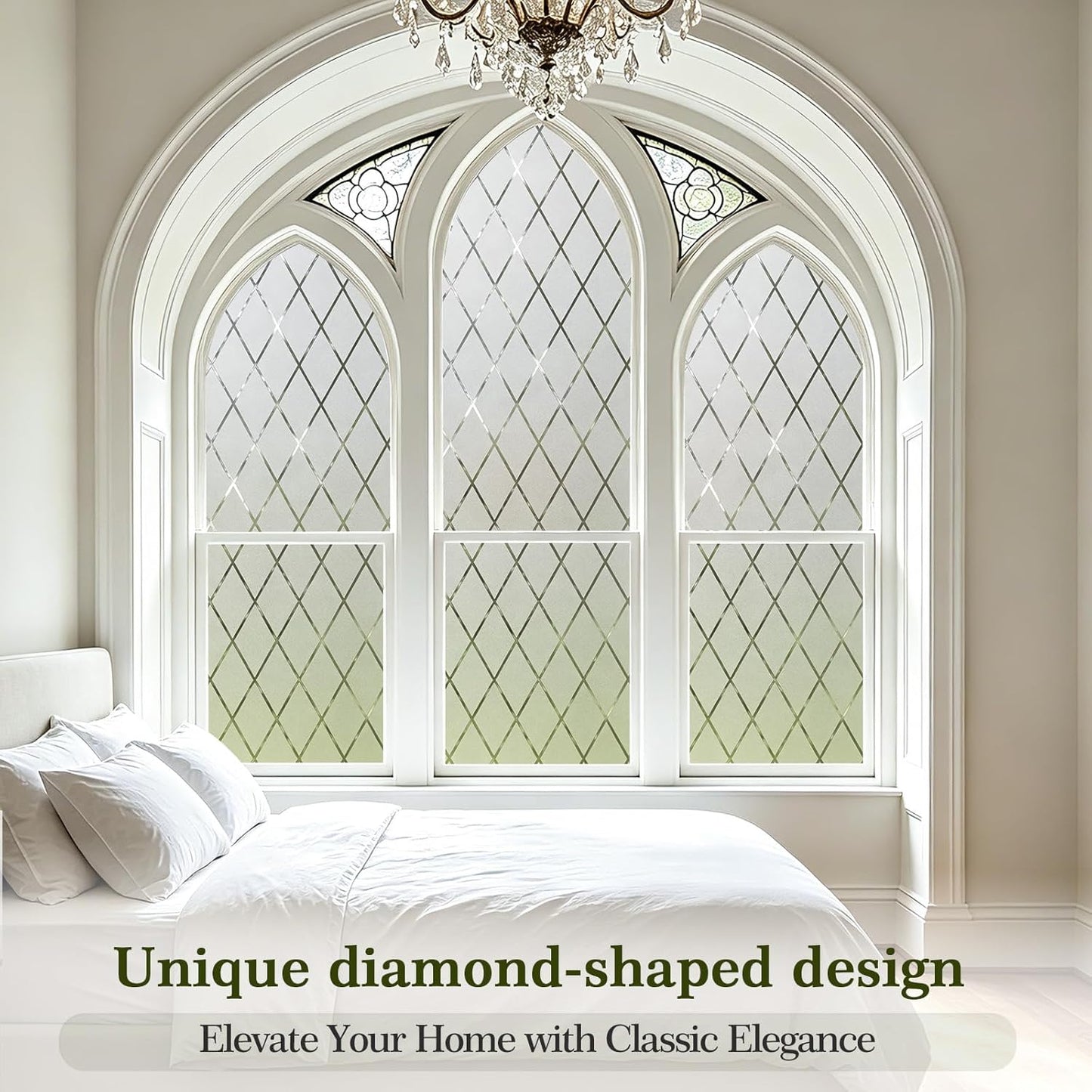 Privacy Window Film Day & Night, Static Cling Frosted Glass Window Film, 99% UV Blocking, No Glue Removable Window Covering for Bathroom Bedroom Kitchen Office (17.5 x 78.7 in)