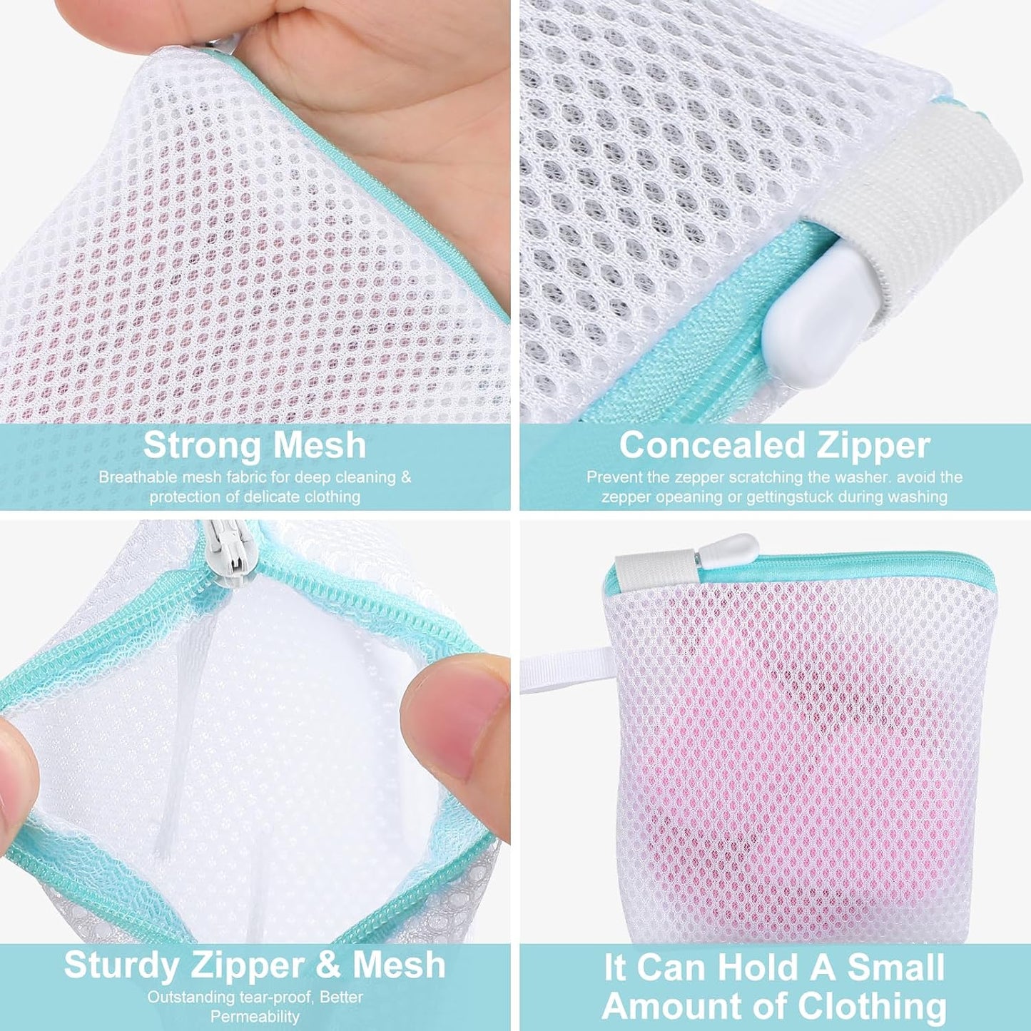 6pcs Laundry Bag Mesh Wash Bag Mini Washing Machine Underwear Washing Bag Zipper Wash Bags Protecting Wash Bag Foldable Laundry Pouch for Home Travel Laundry Room Bag Bra