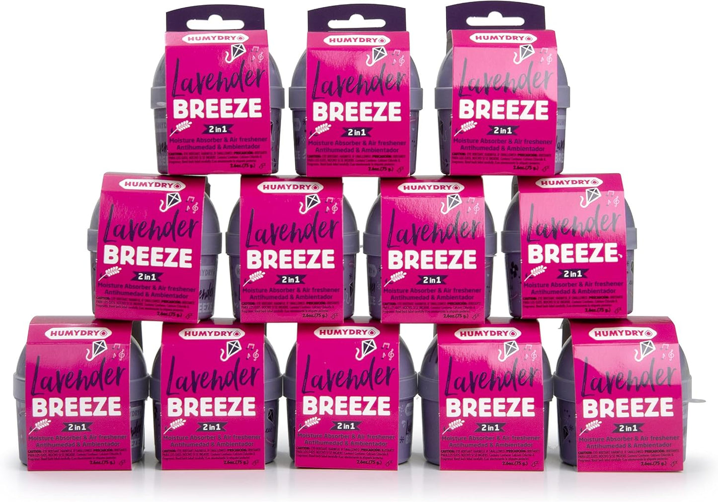 HUMYDRY Moisture Absorber Device, Mini 12-Pack,12.6oz, Green Apple Scent | 2-in-1 Moisture Absorber, Air Freshener Device, Dual-Function, Closets, Bathrooms, Small Spaces, Each Mini Lasts 4 to 6 Weeks