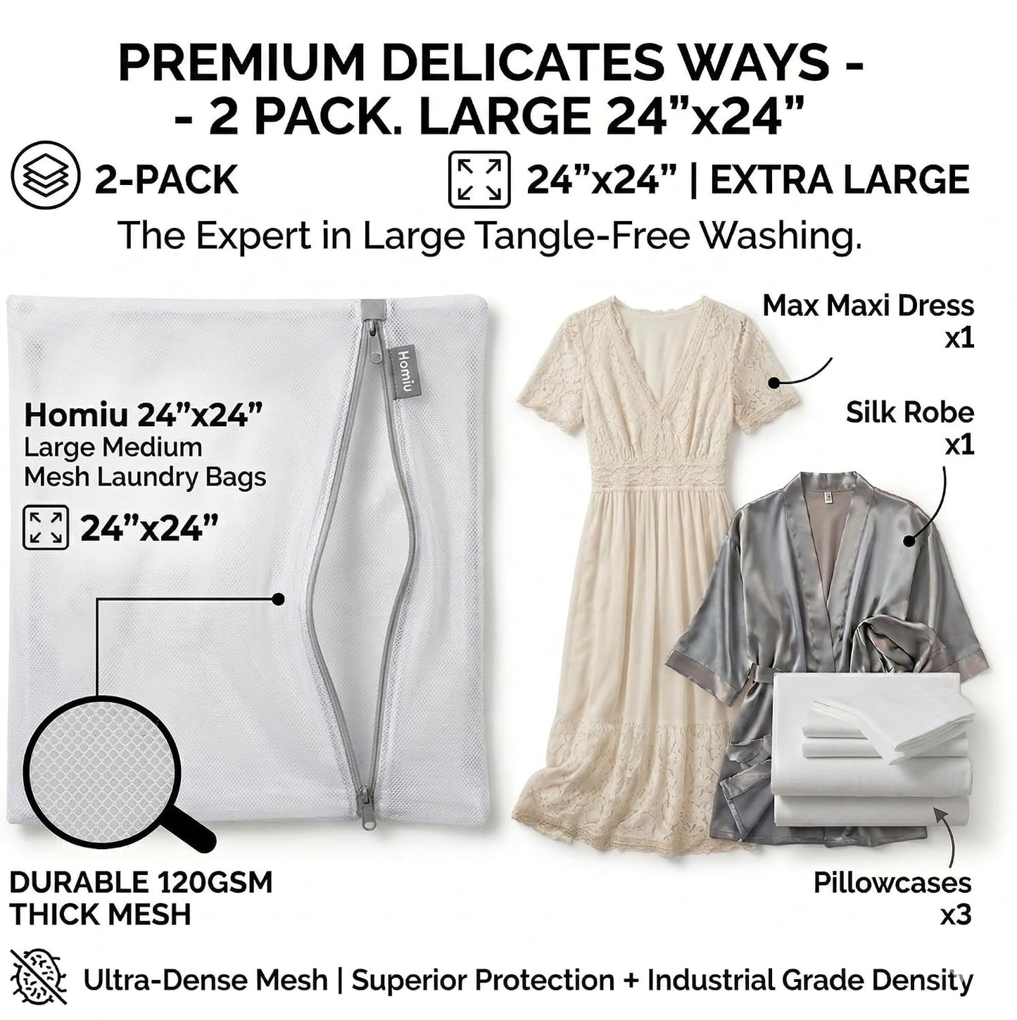 12x16 Small Mesh Laundry Bags for Delicates, 4-Pack – for Lingerie, Bras, Socks & Swimwear – 120GSM Honeycomb Mesh Protects Delicates in Washer & Dryer