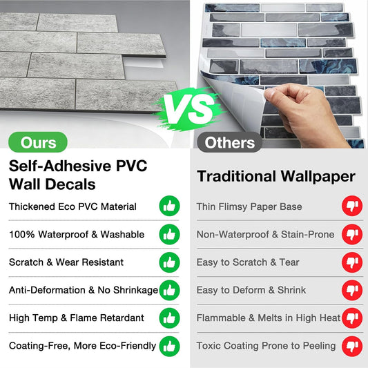 Havenly Peel and Stick Backsplash Tile for Kitchen & Bathroom Walls (White, 10 Tiles - 9.7 sq. ft. (0.9 m²))