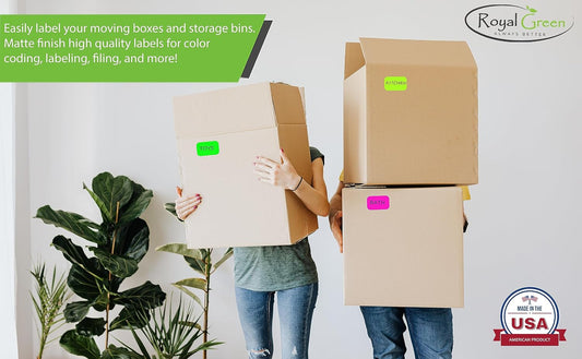 Rectangular Color Coding Labels 3x2 inches in 15 Colors Stickers Tags - 60 Pack by Royal Green